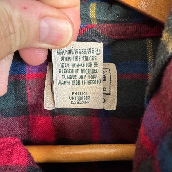 L. L. Bean Men's Slightly Fitted Scotch Plaid Flannel Snap Up Hooded Shirt XXL - Picture 9 of 16